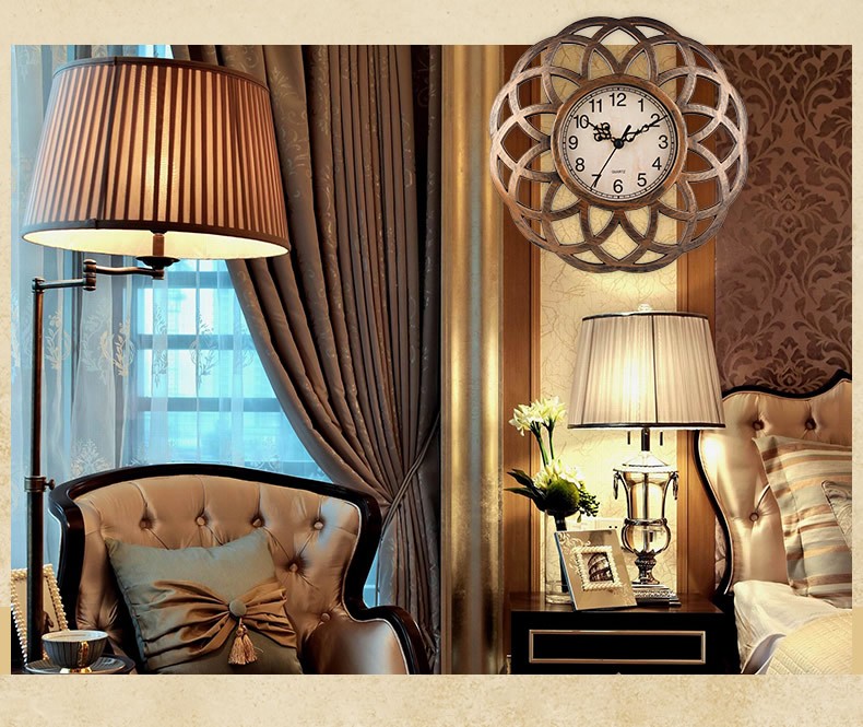 25cm 新款复古挂钟 塑料装饰壁钟 欧式创意树脂石英钟 跨境亚马逊热卖详情图8