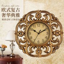 25cm 厂家直销 新款复古挂钟 欧式亚马逊热卖 创意塑料装饰钟表 仿古时尚跳秒石英钟