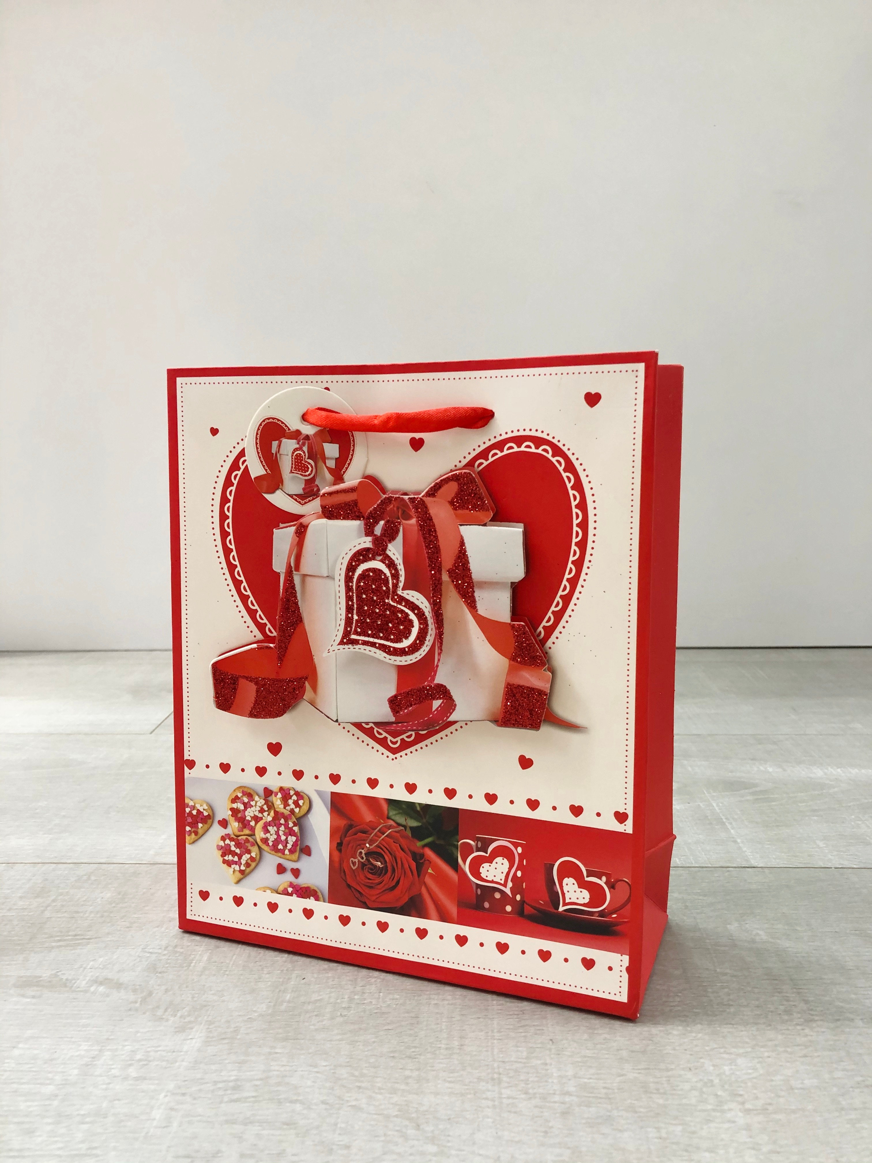 情人节礼品袋爱心贴片手提袋精美礼物包装袋购物纸袋详情2