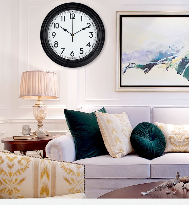Factory direct sales of 12-inch 30cm European-style simple wall clocks, silent and non-drilling quartz clocks, modern and simple creative clocks for living rooms and bedrooms. Wholesale from the manufacturer detail image 8