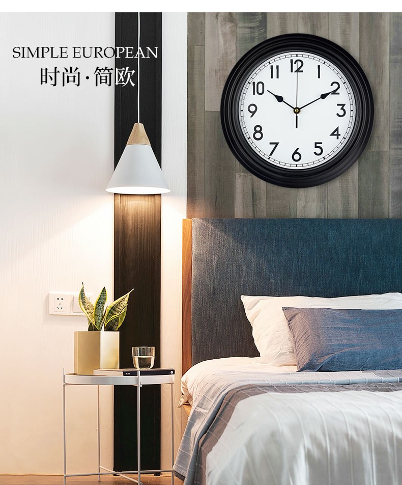Factory direct sales of 12-inch 30cm European-style simple wall clocks, silent and non-drilling quartz clocks, modern and simple creative clocks for living rooms and bedrooms. Wholesale from the manufacturer detail image 4