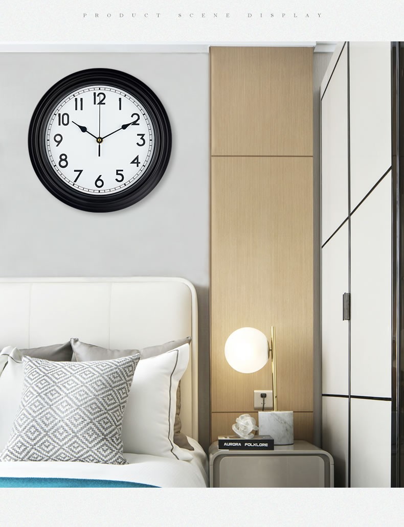 Factory direct sales of 12-inch 30cm European-style simple wall clocks, silent and non-drilling quartz clocks, modern and simple creative clocks for living rooms and bedrooms. Wholesale from the manufacturer detail image 10