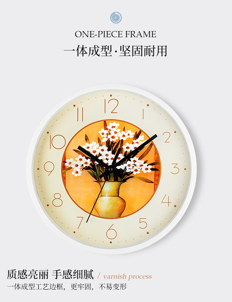 Factory direct sales of 12-inch European-style wall clocks, simple wall watches for living rooms and bedrooms, modern and creative quartz clocks, cross-border hot sales detail image 6