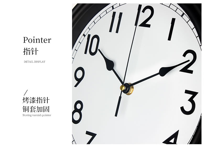 Factory direct sales of 12-inch 30cm European-style simple wall clocks, silent and non-drilling quartz clocks, modern and simple creative clocks for living rooms and bedrooms. Wholesale from the manufacturer detail image 14