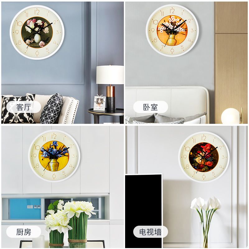 Factory direct sales of 12-inch European-style wall clocks, simple wall watches for living rooms and bedrooms, modern and creative quartz clocks, cross-border hot sales Specification image