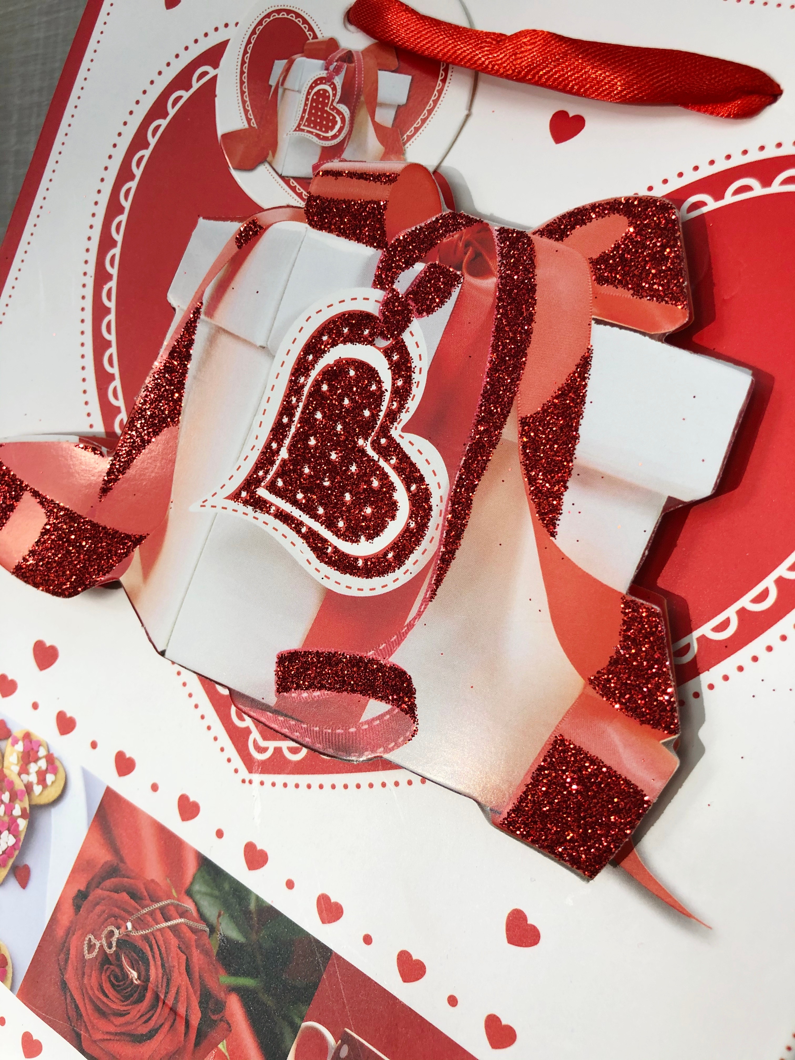 情人节礼品袋爱心贴片手提袋精美礼物包装袋购物纸袋详情6