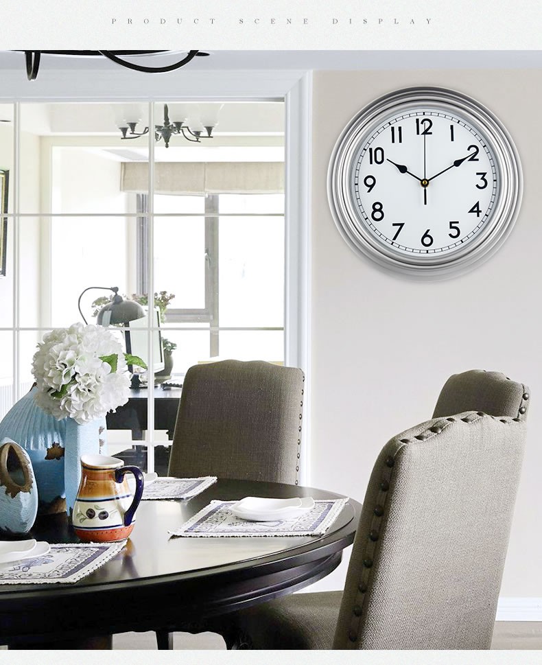 Factory direct sales of 12-inch 30cm European-style simple wall clocks, silent and non-drilling quartz clocks, modern and simple creative clocks for living rooms and bedrooms. Wholesale from the manufacturer detail image 9