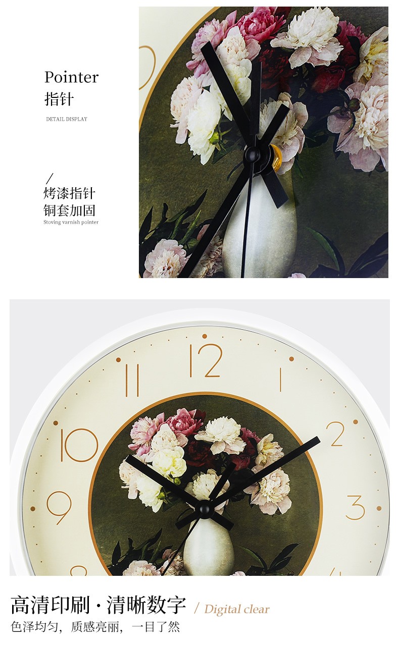 Factory direct sales of 12-inch European-style wall clocks, simple wall watches for living rooms and bedrooms, modern and creative quartz clocks, cross-border hot sales detail image 14