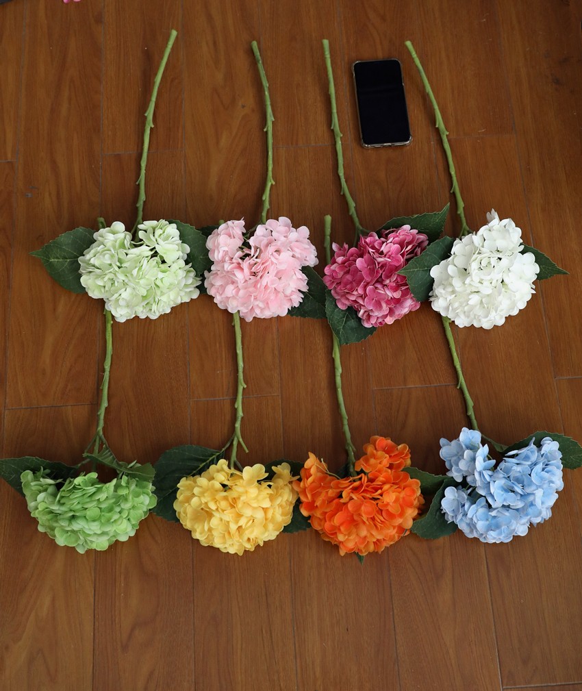 仿真花手感胶片绣球 保湿仿真花花艺插花设计客厅装饰154片花婚庆绣球M1807详情6