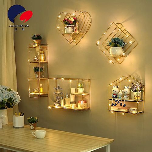 Nordic ins light luxury style creative wall decoration, living room wall TV, wall shelf, wall hanging decoration A818 details Picture