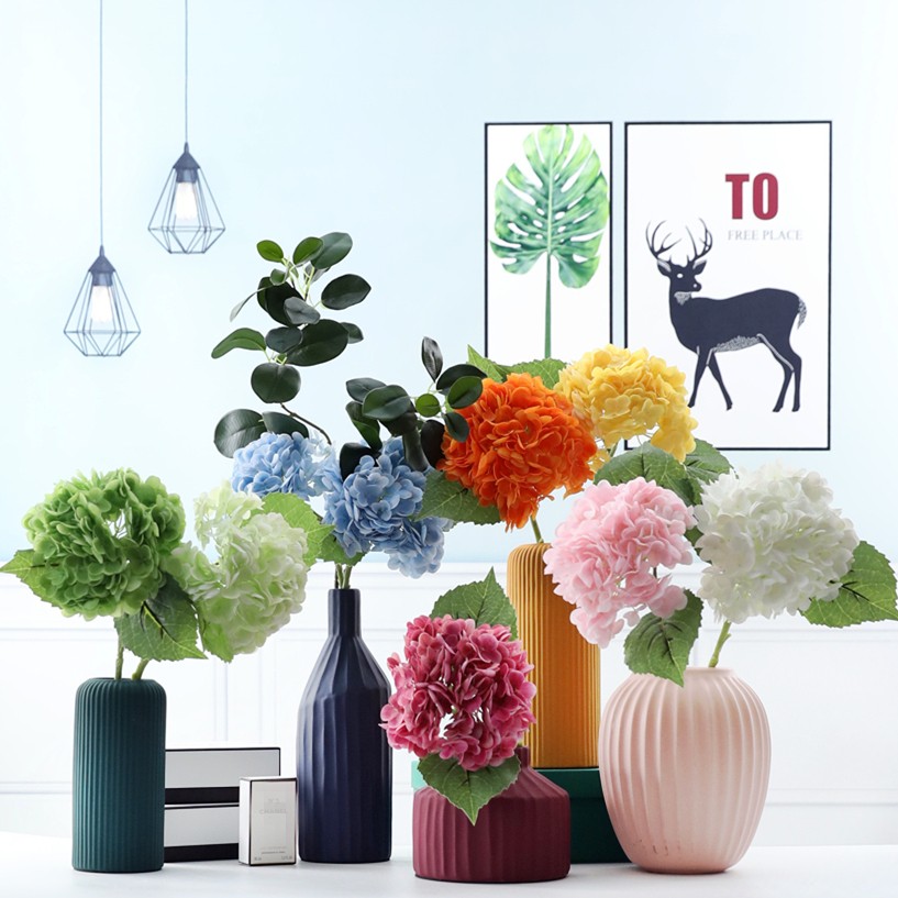 仿真花手感胶片绣球 保湿仿真花花艺插花设计客厅装饰154片花婚庆绣球M1807详情1