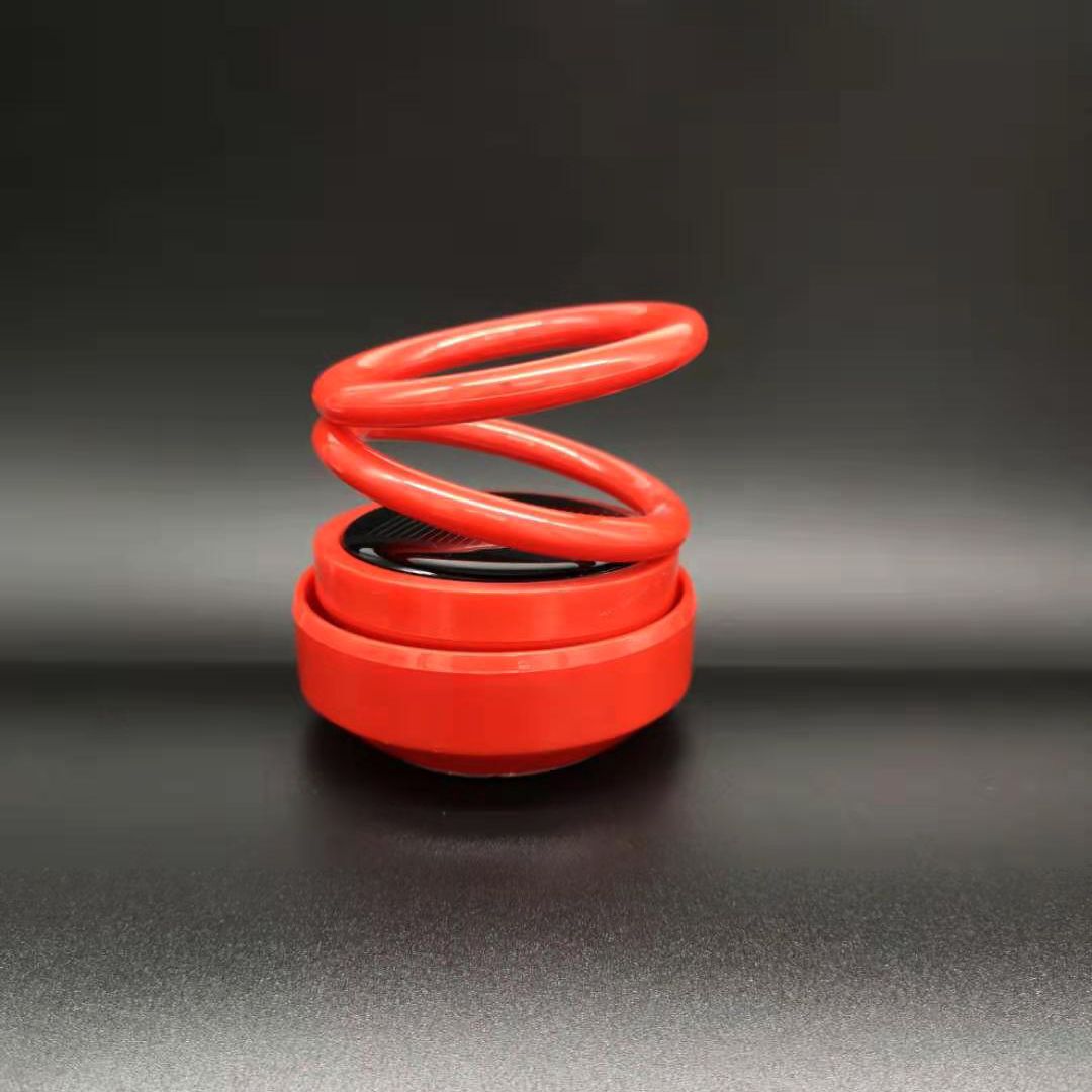 Wholesale of solar plastic double-ring suspended rotating aroma diffuser base, creative automotive supplies, solar rotating ornaments details Picture