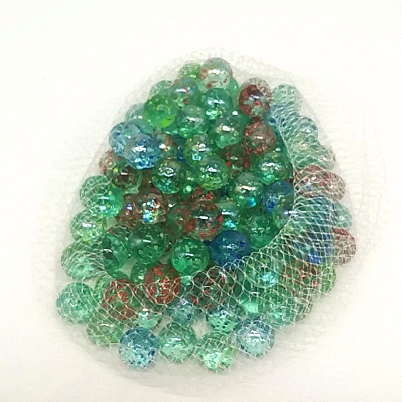 网袋装100粒芝麻闪光玻璃弹珠16毫米红黄蓝绿儿童玩具详情图3