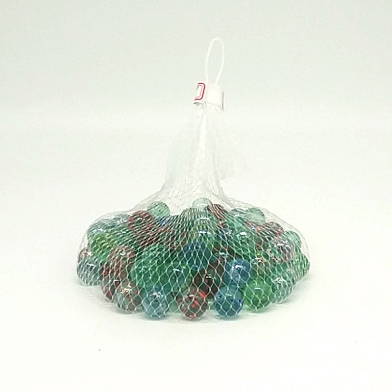 网袋装100粒芝麻闪光玻璃弹珠16毫米红黄蓝绿儿童玩具详情图1