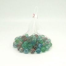 网袋装100粒芝麻闪光玻璃弹珠16毫米红黄蓝绿儿童玩具
