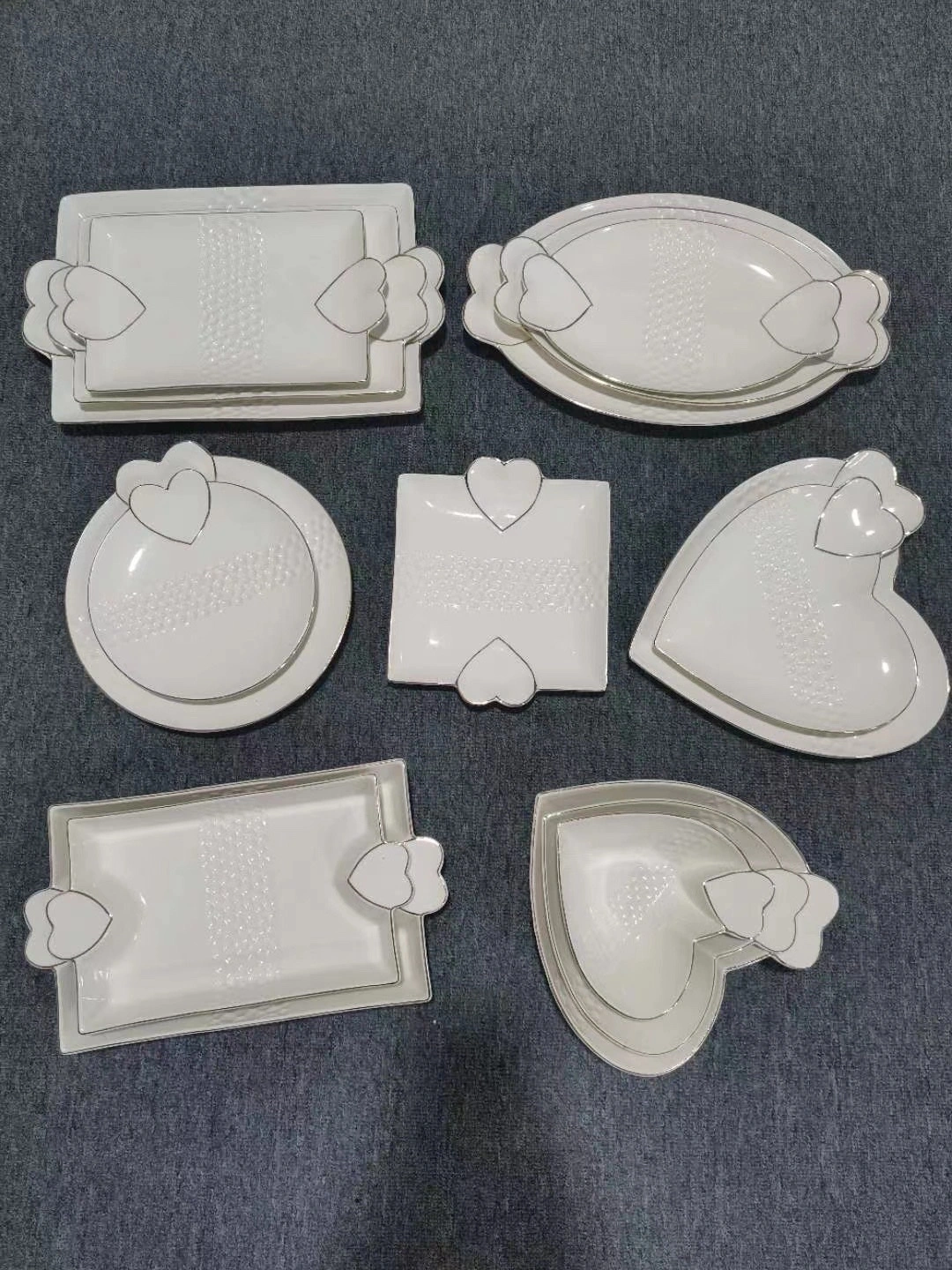 Ceramic gold-painted dinner plates and electroplated fruit plates detail image 2