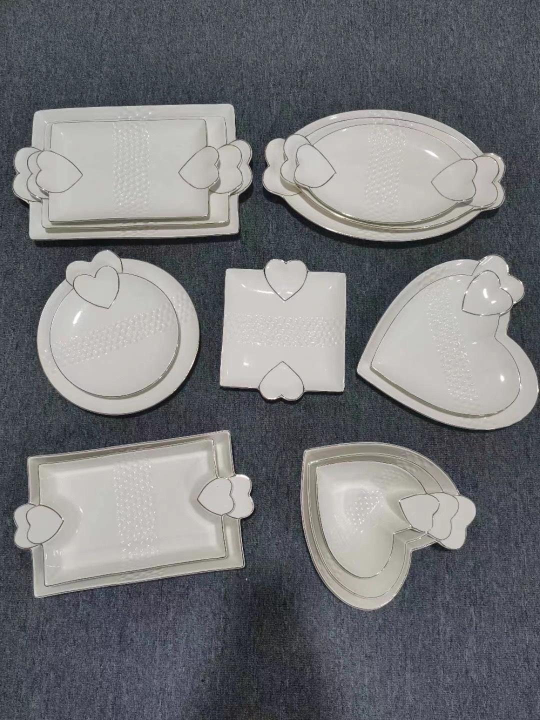 陶瓷描金餐盘 电镀果盘详情2