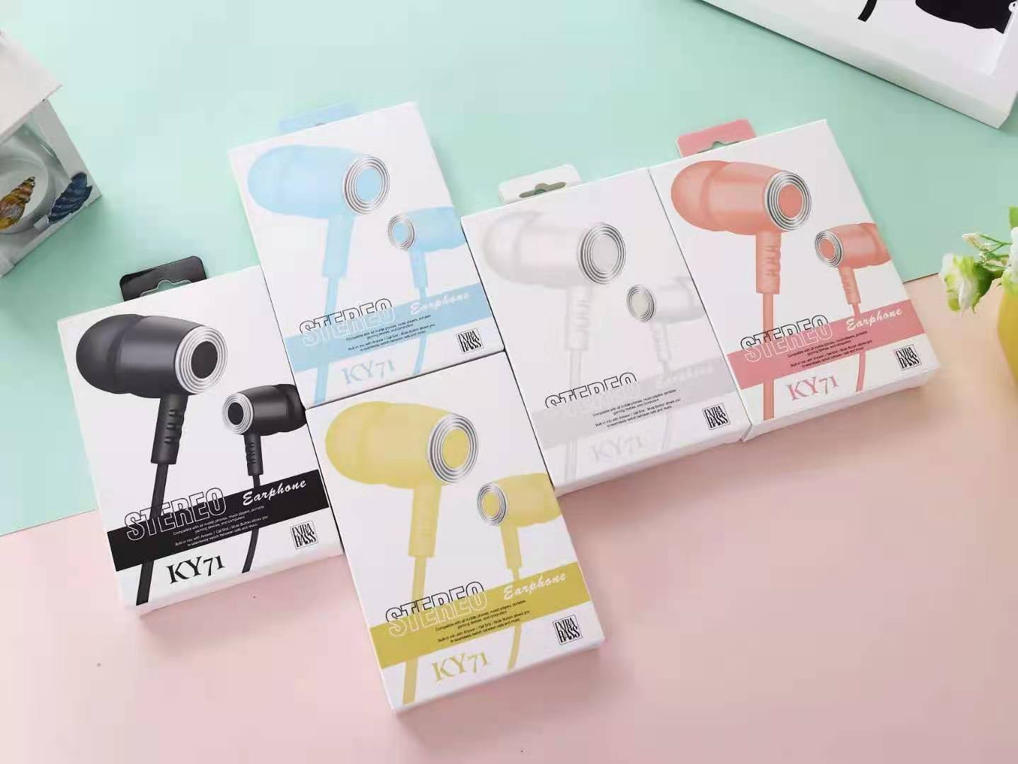 KY-71 Sogo Headphones, in-ear headphones, earbuds with microphone (Color randomly dispatched) pic 2