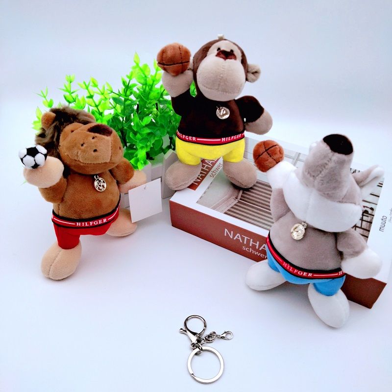 Creative new cartoon doll plush toy Wolf lion orangutan doll key chain bag pendant