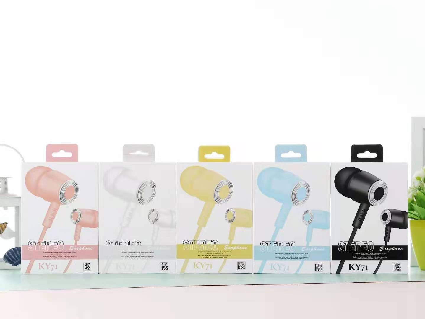 KY-71 Sogo Headphones, in-ear headphones, earbuds with microphone (Color randomly dispatched) pic 4