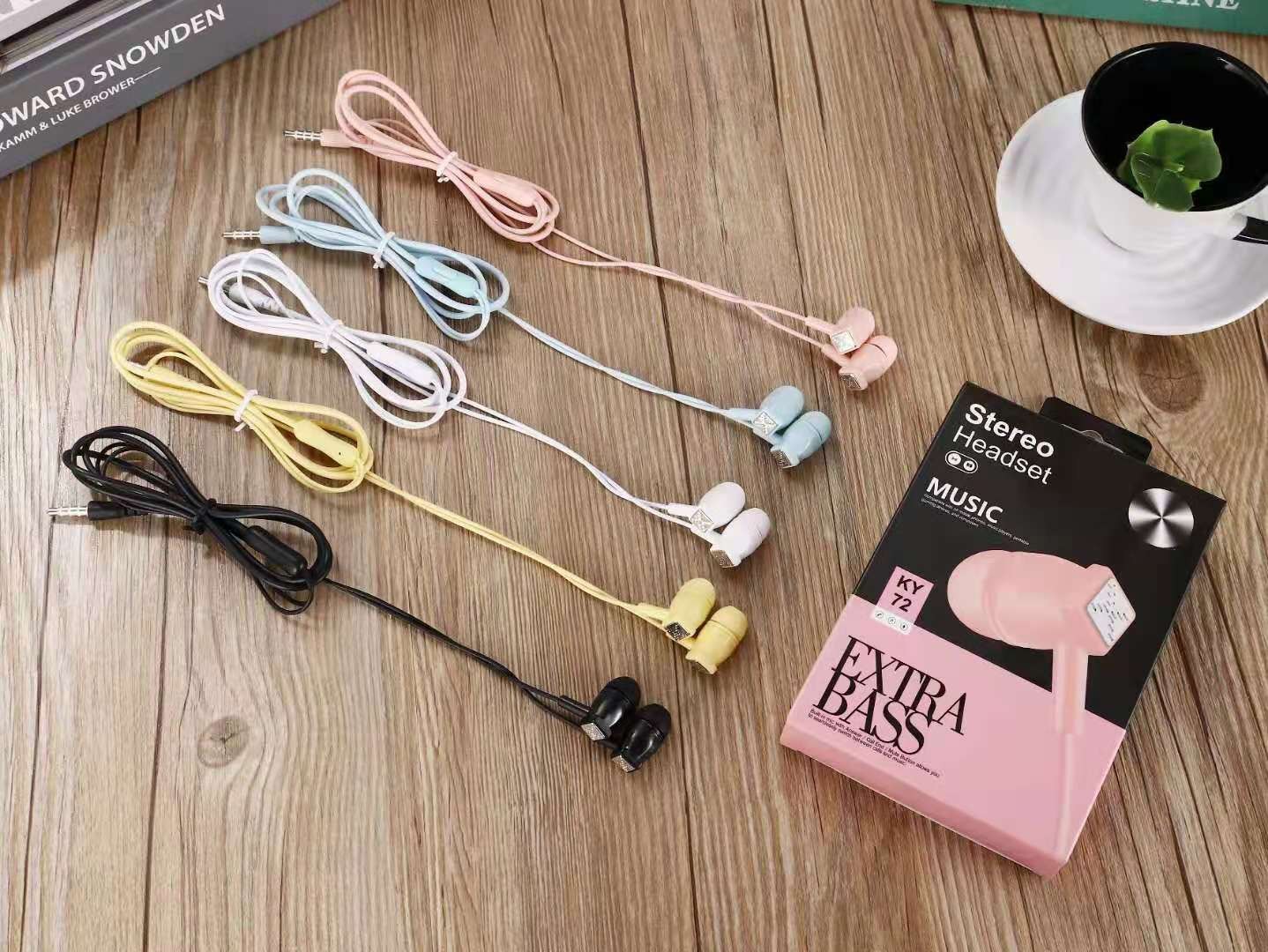KY-72 Sogo Headphones, in-ear headphones, earbuds with microphone (Color randomly dispatched) detail image 5