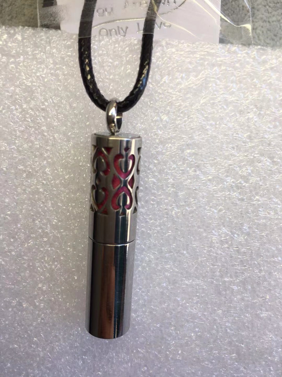 不锈钢香薰香水瓶吊坠钢色42