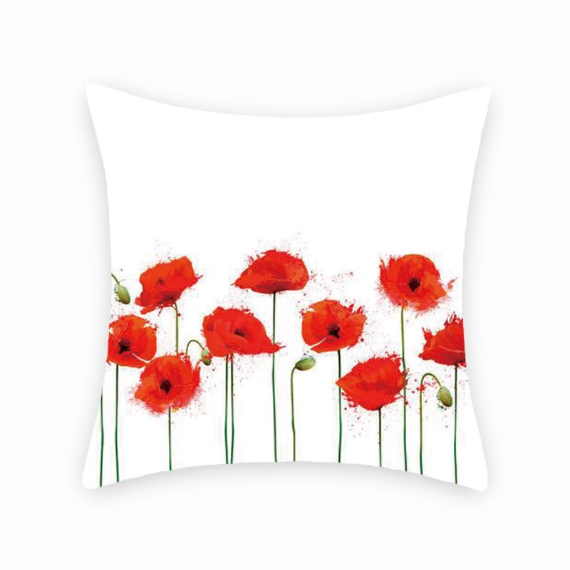 Plain flower digital print pillowcases, sofa, living room cushions, headrests, bedroom cushions, car backrests details Picture