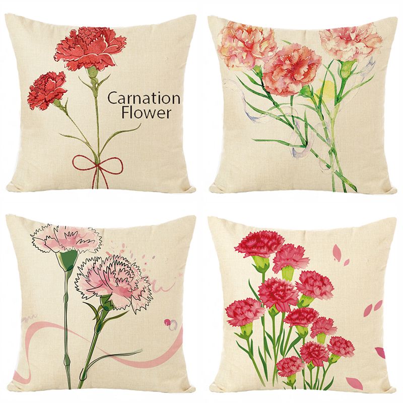 Modern and simple style linen printing pillowcase sofa living room cushion bedroom bay window cushion model room backrest