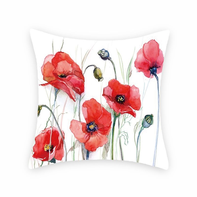 Plain flower digital print pillowcases, sofa, living room cushions, headrests, bedroom cushions, car backrests Application Scenario