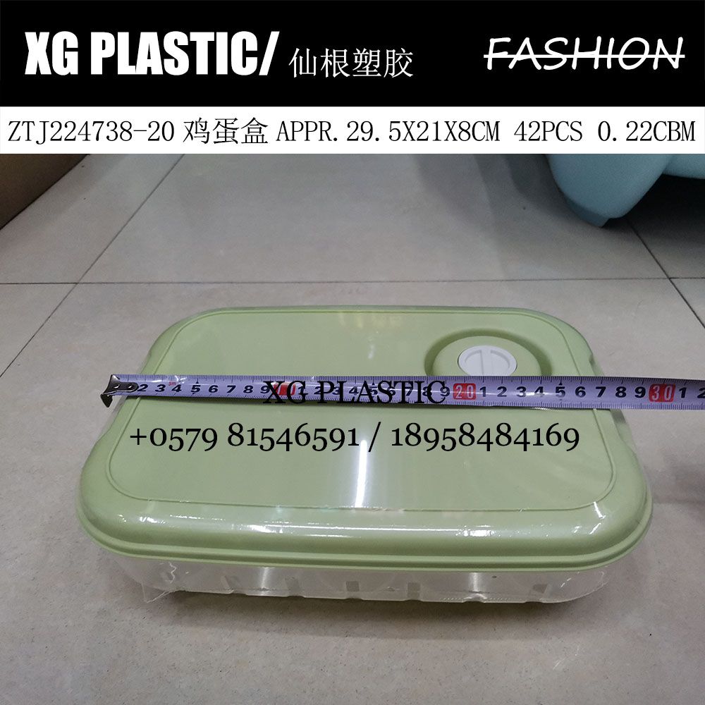 Egg box 20 stylish simple plastic egg box Kitchen household egg storage box Rectangular portable egg box Specification drawing