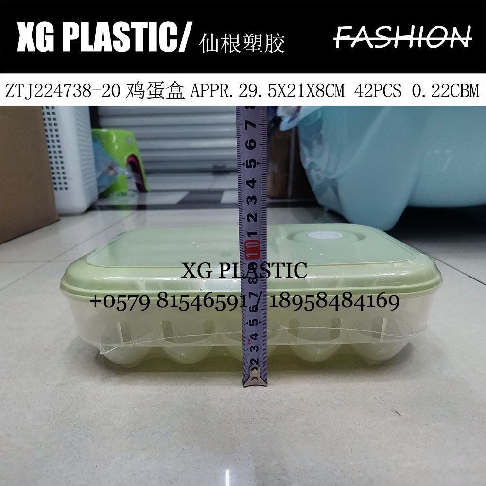Egg box 20 stylish simple plastic egg box Kitchen household egg storage box Rectangular portable egg box Item Picture