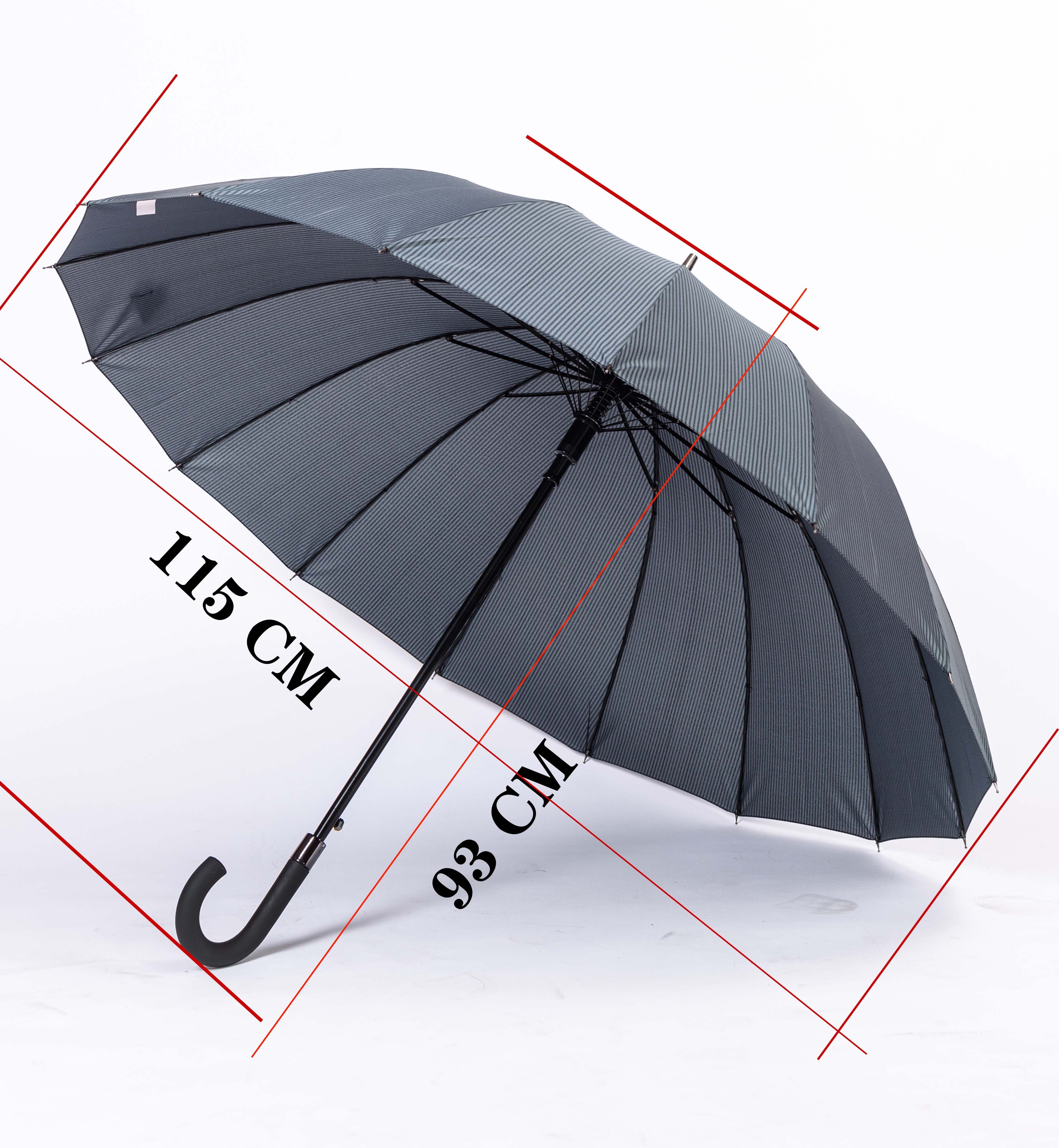 1665G长柄雨伞16骨格纹大尺寸雨伞商务雨伞男士晴雨2用雨伞详情图3