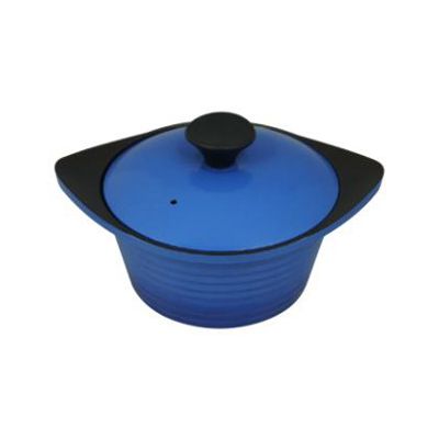 Kitchen Code: Original imported 3D blue double-handled soup pot from South Korea, 20cm details Picture