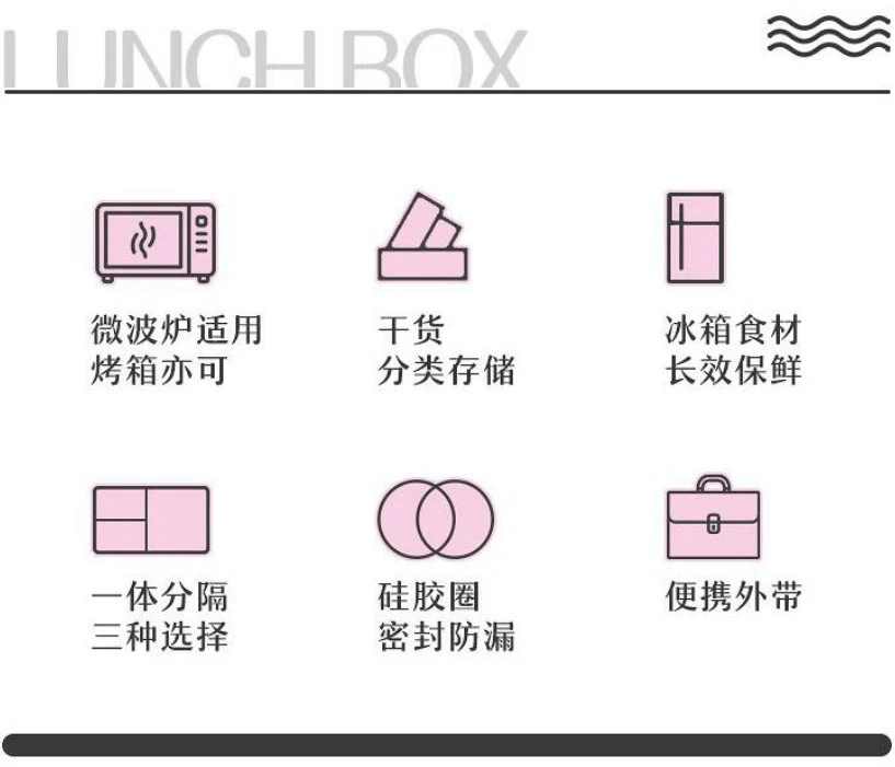 Heat-resistant glass lunch box can be heated in a microwave oven. It is specially designed for office workers to keep fruits fresh with a lid and sealed. The lunch bowl is large, 960-3 partitions detail image 4