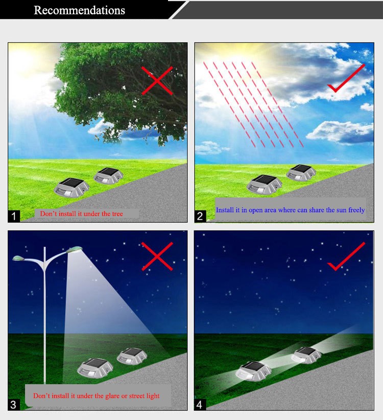 太阳能马蹄形警示灯 道钉 抗压台阶灯夹板灯庭院灯防水LED灯IP67详情图12
