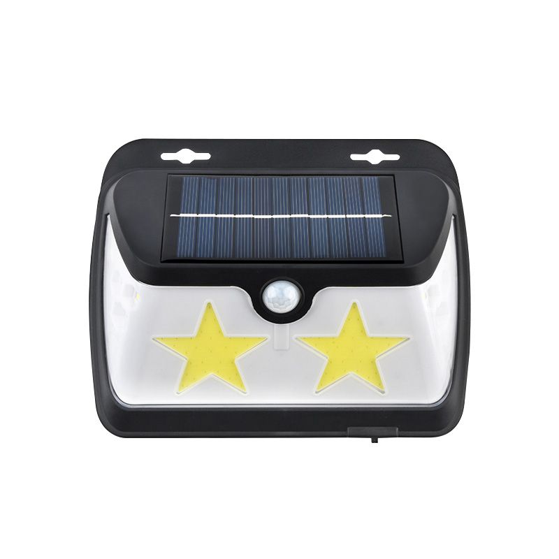 太阳能人体感应壁灯 COB家用户外防水庭院三面发光 道路照明