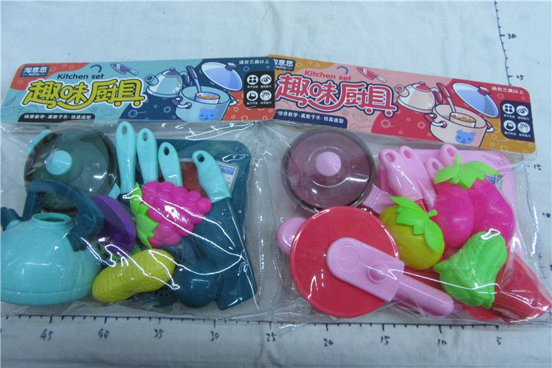 Children's toy PVC bag, fun kitchenware set, Plants vs. Zombies mini kitchen scraper and brush set, kitchenware toys