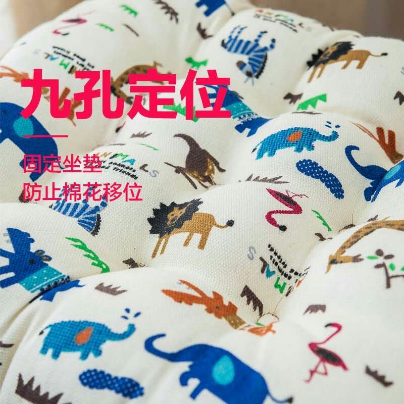 四方棉麻白棉坐垫椅子家用冬季地上座垫学生办公室久坐屁股垫椅子凳子屁股垫子白底实物图