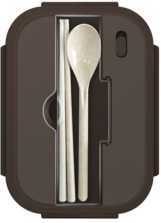 New glass lunch box set with compartments for office workers, portable and microwave-safe, student insulated lunch box set, 960-3 compartments (with tableware)