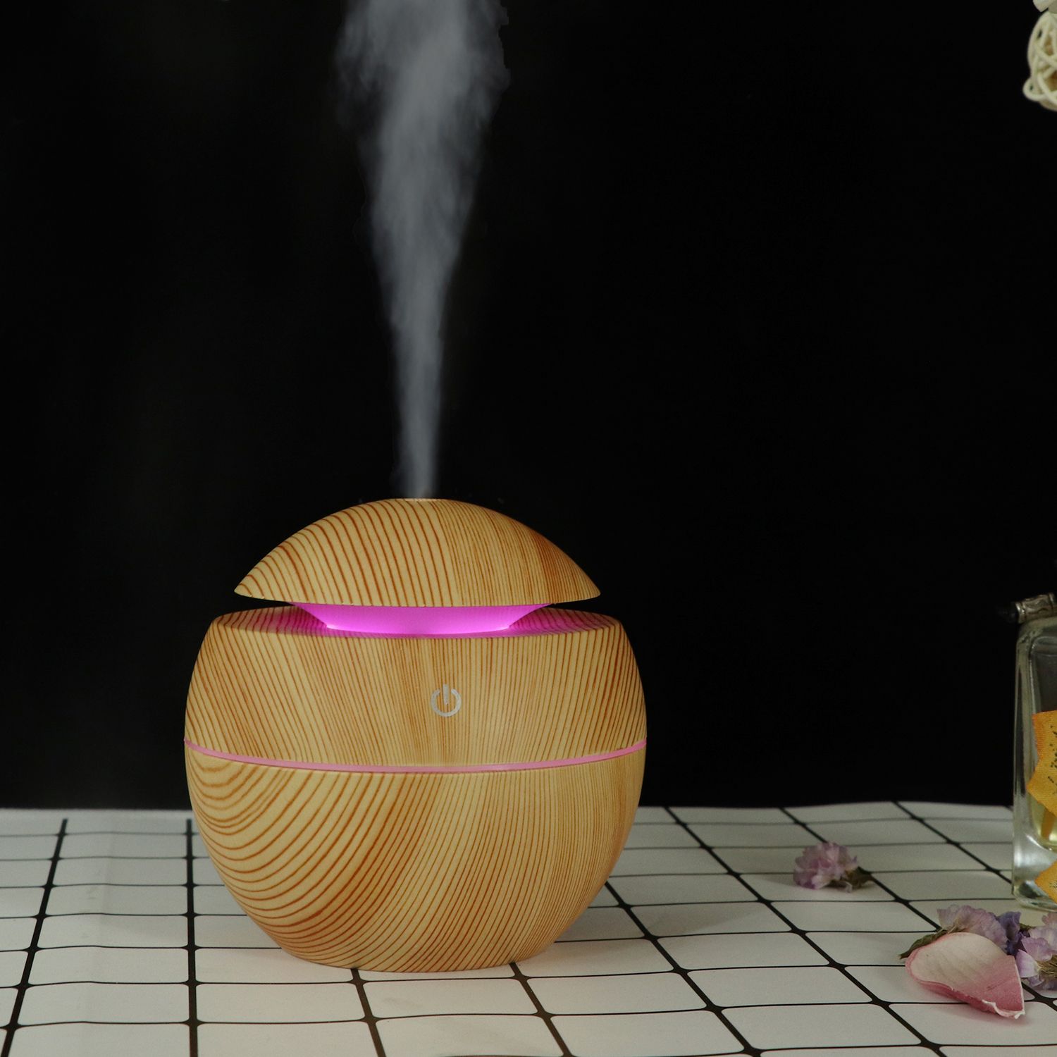 七彩灯木纹加湿器
