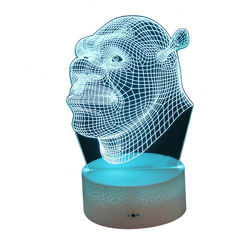 3D small night lamp touch color desk lamp bedroom bedside lamp 3D visual atmosphere decorative lamp office desk lamp