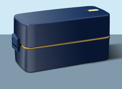 Office worker and student lunch box, microwave heating, double-layer lunch box with rice, convenient to carry, insulated lunch box, Japanese style PP lunch box (double-layer)