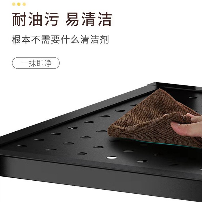 厨房置物架阳台落地多层放锅微波炉烤箱储物架收纳可折叠架A700五层网红折叠架 黑色详情图11