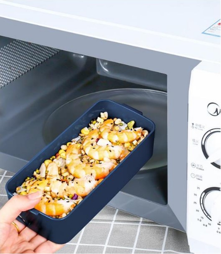 Office worker and student lunch box, microwave heating, double-layer lunch box with rice, convenient to carry, insulated lunch box, Japanese style PP lunch box (double-layer) detail image 5