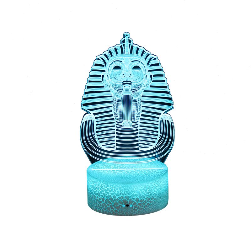 Egypt 3D small night lamp touch color desk lamp bedroom bedside lamp 3D visual atmosphere decorative lamp office table lamp