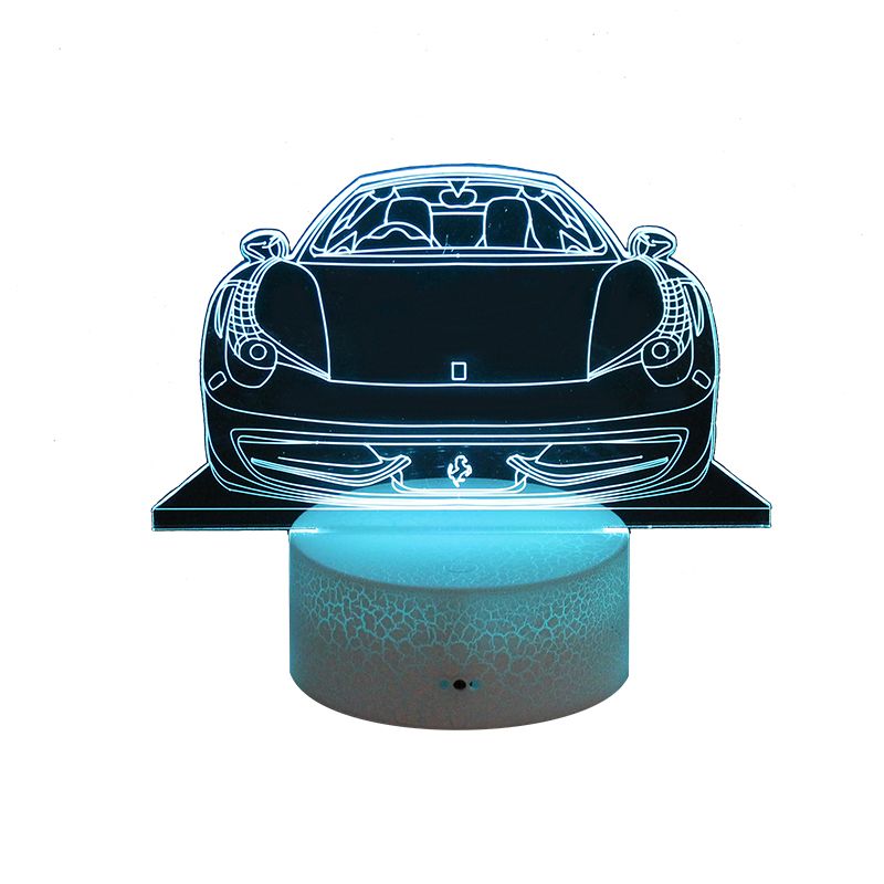 Sports car 3d nightlight touch color changing table lamp Bedroom bedside lamp 3D visual atmosphere decorative light office desk light