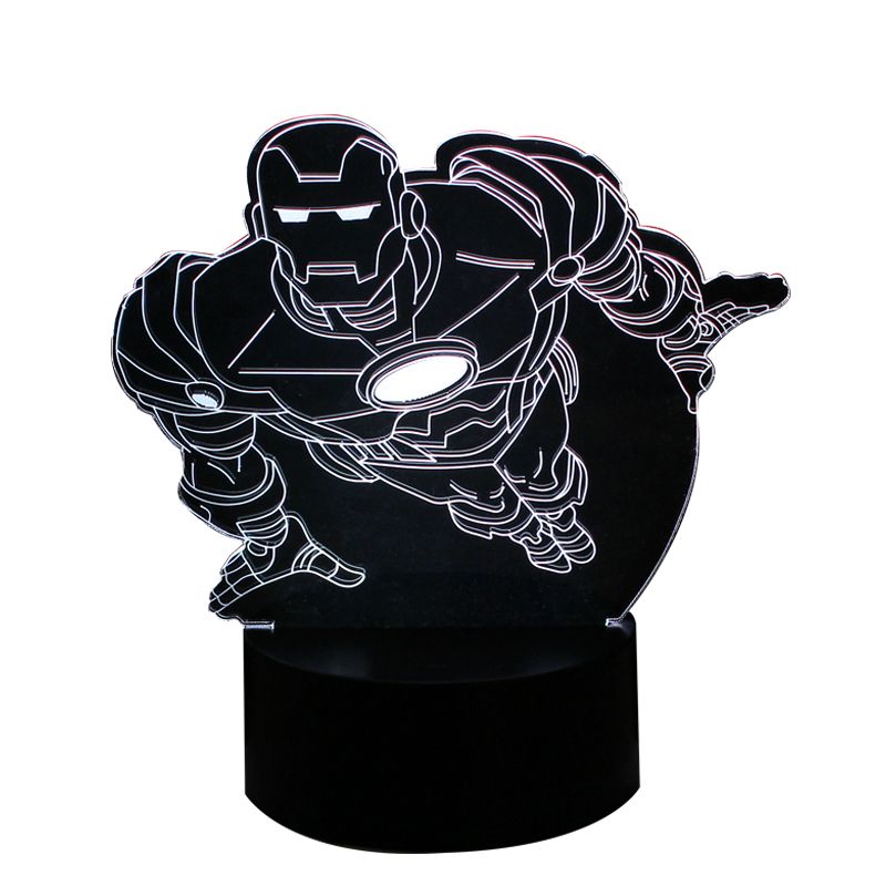 Creative 3D Iron Man Nightlight LED Lamp USB lamp Bedside lamp Bedroom lamp Holiday birthday gift