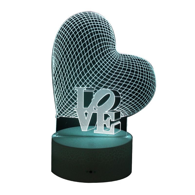 LOVE remote control night light creative 3D small table lamp charging night nursing baby led eye protection energy-saving bedside lamp