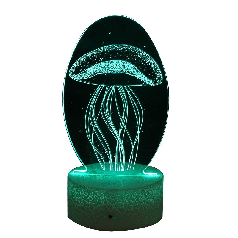 Creative Jellyfish 3D nightlight LED lamp USB lamp Bedside lamp Bedroom lamp Holiday birthday gift