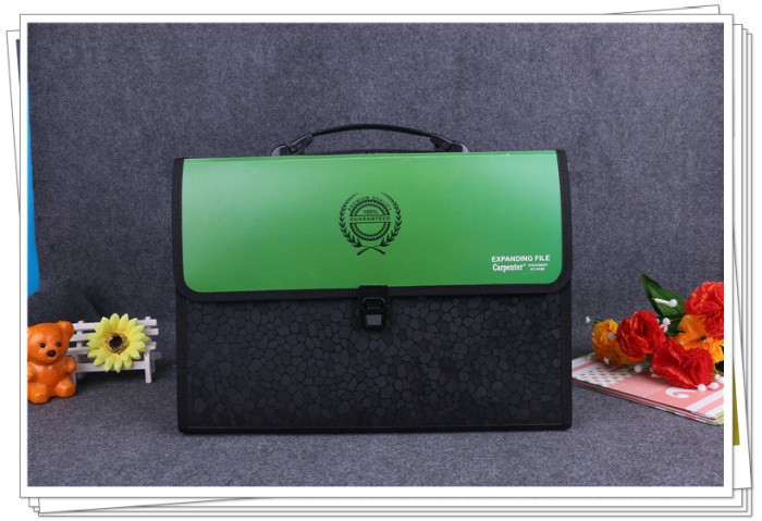 手提式办公事务包FC黑色石头纹包边风琴包 文件包 办公资料包 厂家直销 学生试卷包详情图2